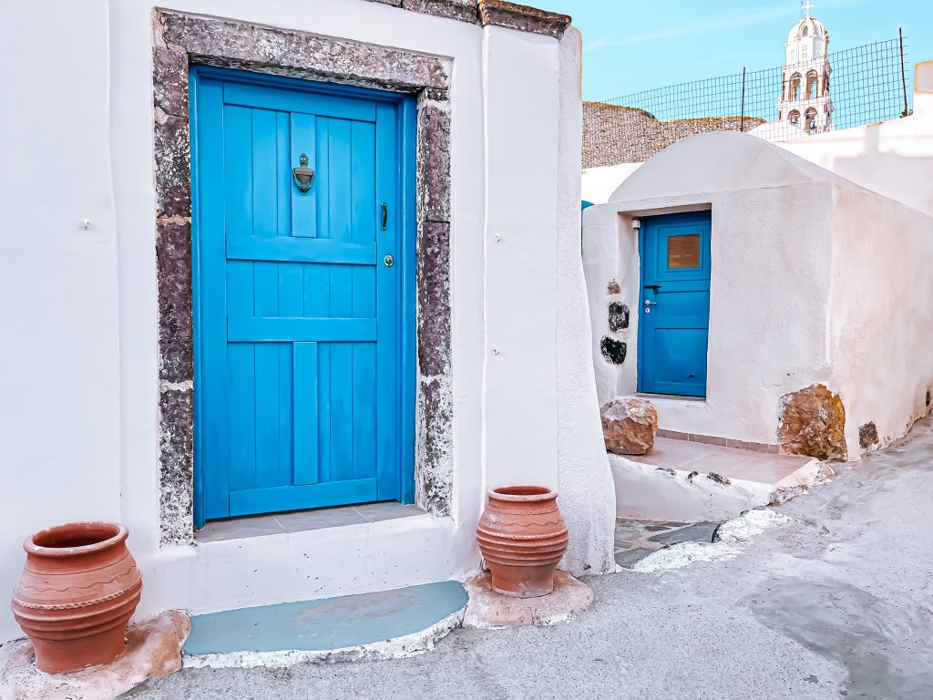Bianco e blu , Emporio Santorini 
